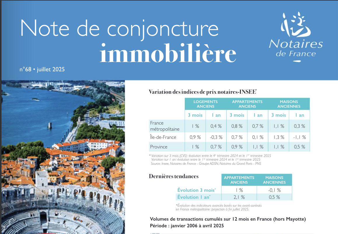 Note conjonture immobilière 3eme trimestre 2025