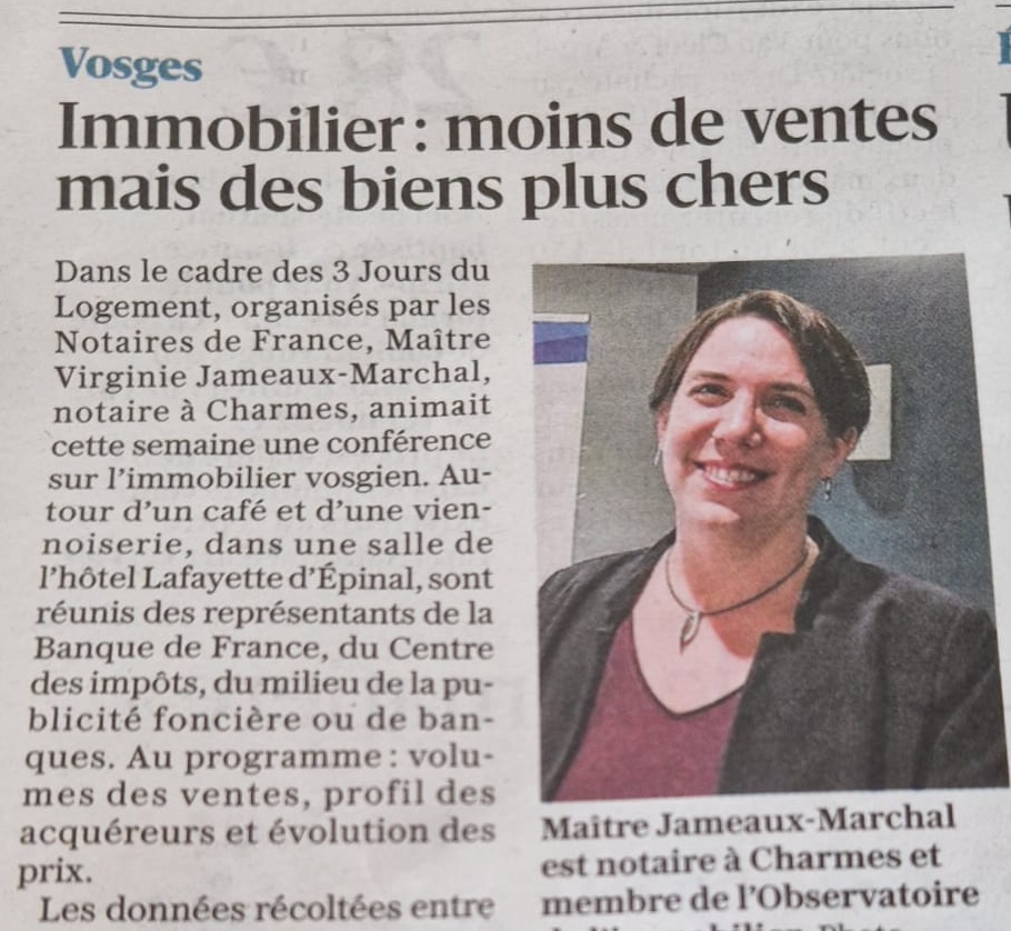 Immobilier : moins de ventes mais des biens plus chers – Vosges Matin